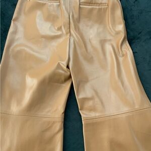 Alice + Olivia Camel Leather Trousers